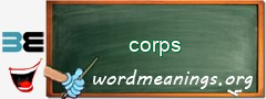 WordMeaning blackboard for corps